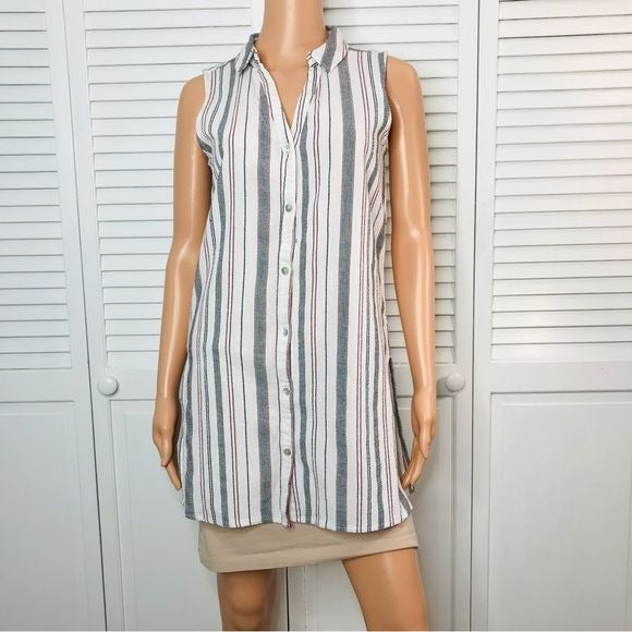 SIGRID OLSON Striped Button Down Tunic Size XS