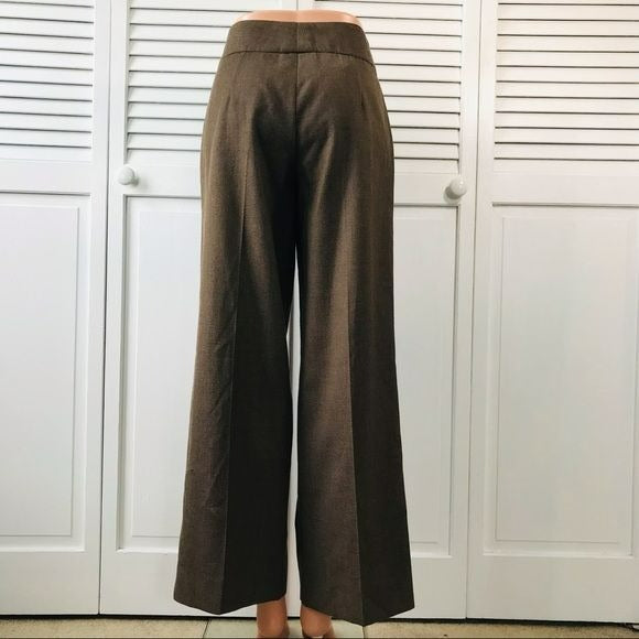 AKRIS PUNTO Brown Wool Wide Leg Pants Size 6