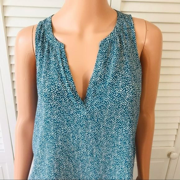 JOIE Blue White Fifi Mini Textural Dot Printed Silk Tank Top Size XS