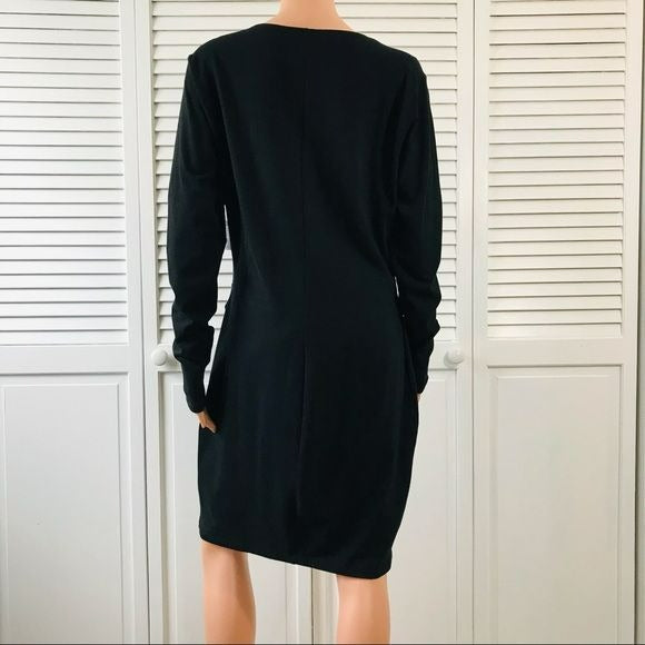 *NEW* CHARLOTTE RUSSE Black V-Neck Long Sleeve Dress Size 1X