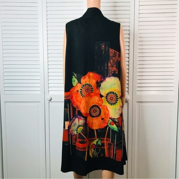 FERATELLI Black Sleeveless Duster Size XL