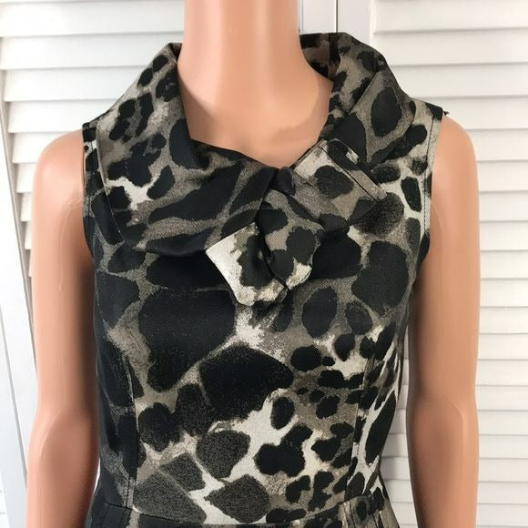 ECCOCI Black Gray Animal Print Dress Size 0