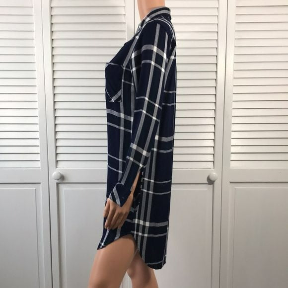 RAILS Blue White Plaid Bianca Shirt Dress Size XS *NEW*