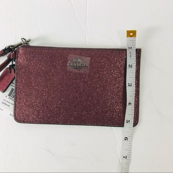 COACH Metallic Cherry Small Glitter Wristlet (new with tags)