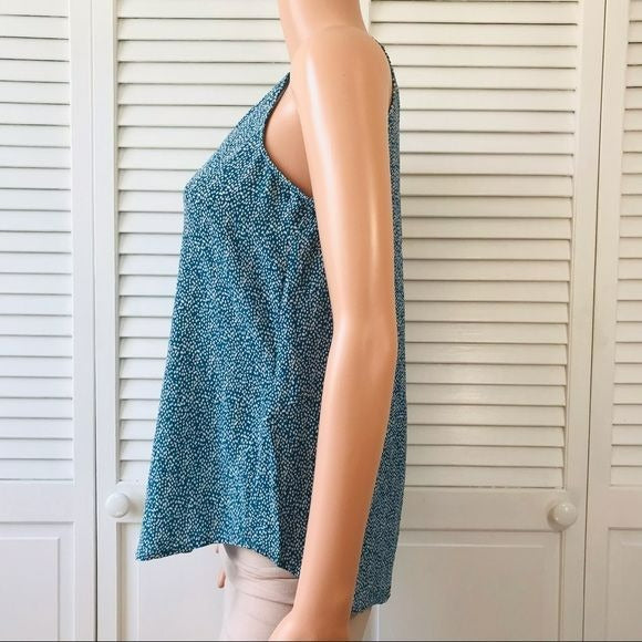 JOIE Blue White Fifi Mini Textural Dot Printed Silk Tank Top Size XS