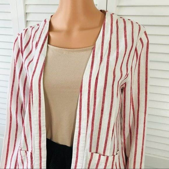 *NEW* SANCTUARY Enzyme Red Stripe Open Front Cardigan Size S