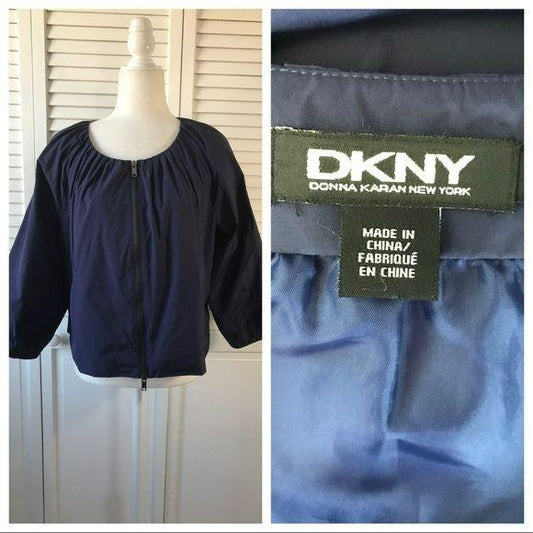 DKNY Blue Windbreaker Jacket Size L
