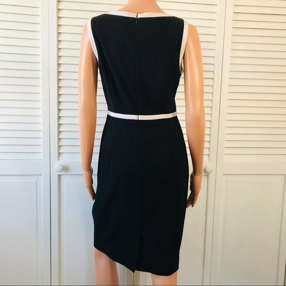 CALVIN KLEIN Black White Sleeveless Dress Size 6