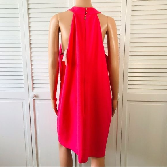 *NEW* TRINA TURK Pink High Neckline Shift Grove Dress Size 14