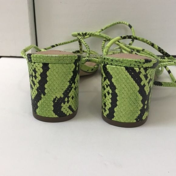 STEVE MADDEN Impressed Lace Up Strappy Snake Print Heeled Sandals