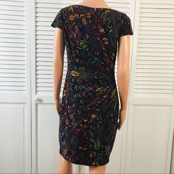 EVAN PICONE Purple Sheath Cap Sleeve Dress Size 10