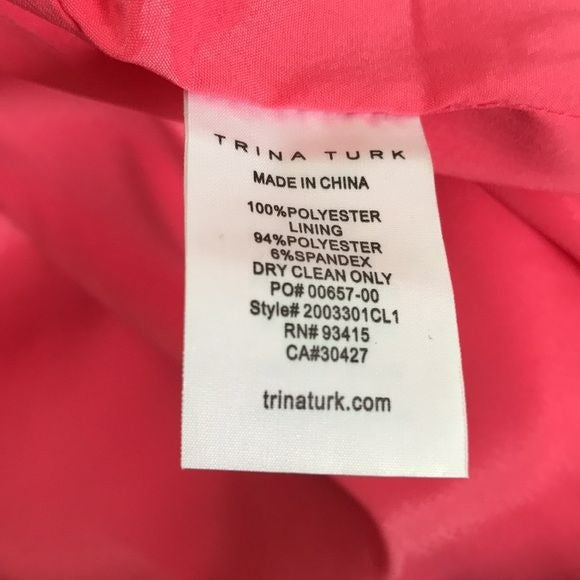 *NEW* TRINA TURK Pink High Neckline Shift Grove Dress Size 14