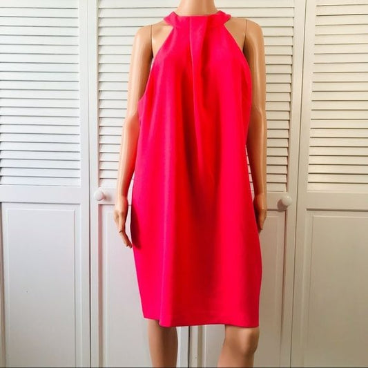 *NEW* TRINA TURK Pink High Neckline Shift Grove Dress Size 14