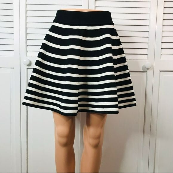 MILLY Striped Engineered Rib Skirt Size S