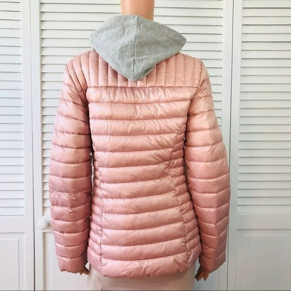 GUESS Pink Lightweight Hooded Puffer Jacket