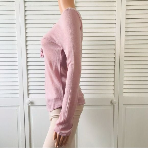 BANANA REPUBLIC Light Pink Long Sleeve Semi Sheer Shirt Size Medium