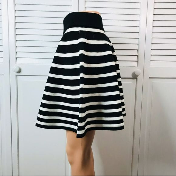 MILLY Striped Engineered Rib Skirt Size S