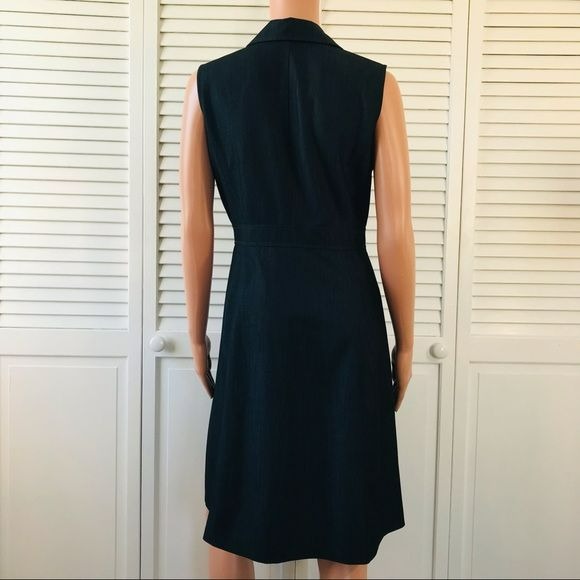 CALVIN KLEIN Blue Collared V-Neck Sleeveless Dress Size 6