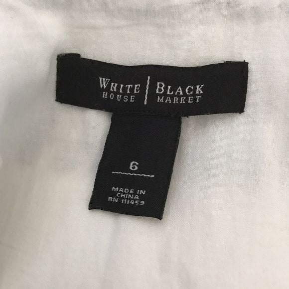 WHITE HOUSE BLACK MARKET White Black Sleeveless Dress Size 6