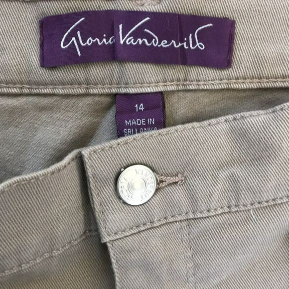 GLORIA VANDERBILT Swan Series Brown Tapered Leg Jeans Size 14 Short