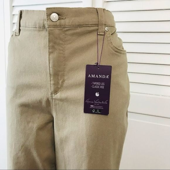 GLORIA VANDERBILT Swan Series Brown Tapered Leg Jeans Size 14 Short