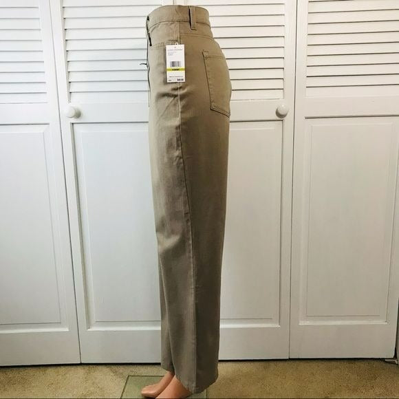 GLORIA VANDERBILT Swan Series Brown Tapered Leg Jeans Size 14 Short