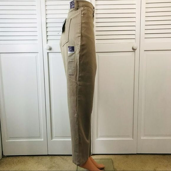 GLORIA VANDERBILT Swan Series Brown Tapered Leg Jeans Size 14 Short