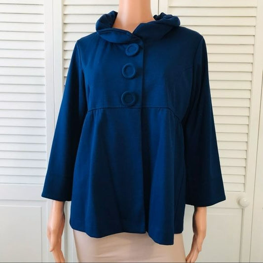 DU JOUR Royal Blue Button Down Jacket Size M (new with tags)