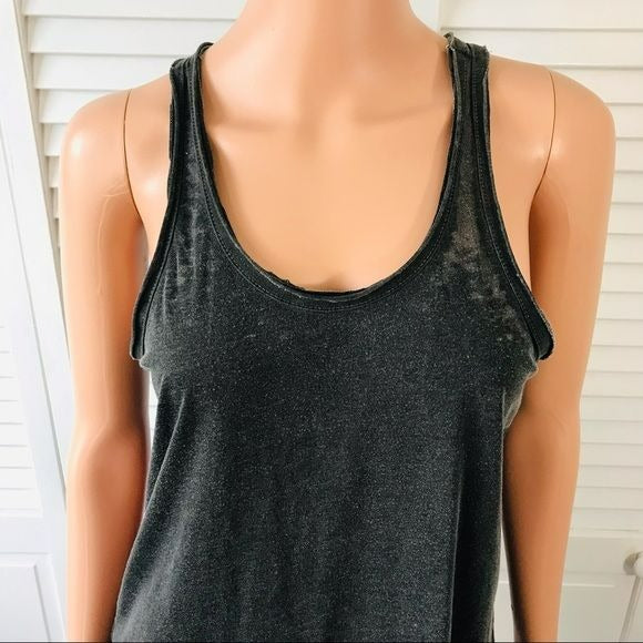 CHASER Dark Gray Distressed Faded Muscle Tank Size M
