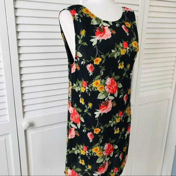 WAYF Black Floral Sleeveless Mini Dress Size S