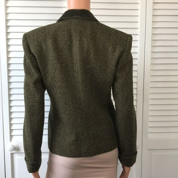 JONES NEW YORK Green Wool Blend Blazer Size 6