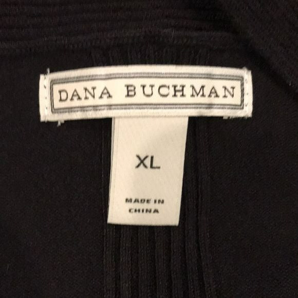 DANA BUCHMAN Black Open Front Cardigan Size XL