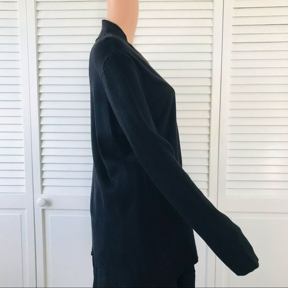 DANA BUCHMAN Black Open Front Cardigan Size XL