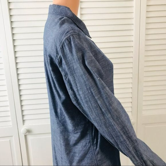 LUCKY BRAND Blue Cotton Button Down Shirt