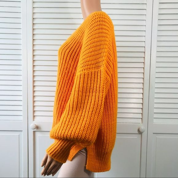 CINQ A SEPT Orange Antonella V-Neck Acrylic Sweater Size M
