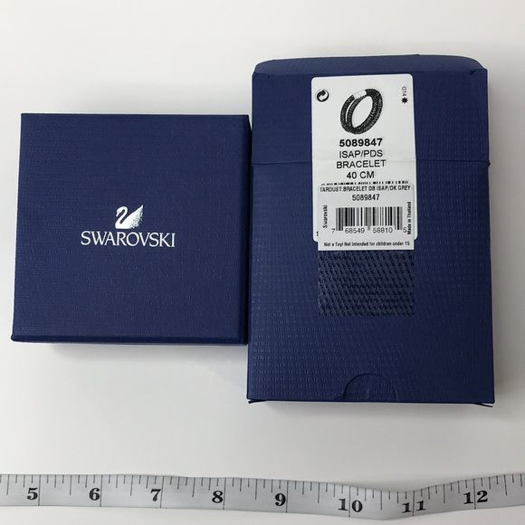 SWAROVSKI Dark Gray Stardust Wrap Bracelet (new in box)