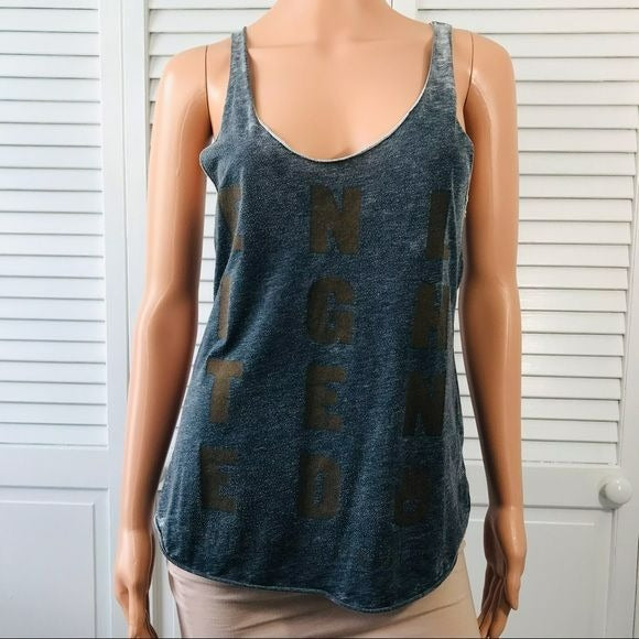 SPIRITUAL GANGSTER Gray/Blue Enlightened Muscle Tank Size M