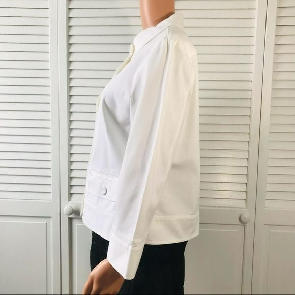 TALBOTS White Stretch Jacket Size 12