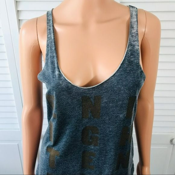 SPIRITUAL GANGSTER Gray/Blue Enlightened Muscle Tank Size M