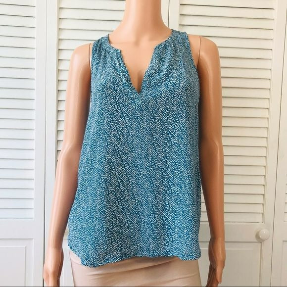 JOIE Blue White Fifi Mini Textural Dot Printed Silk Tank Top Size XS