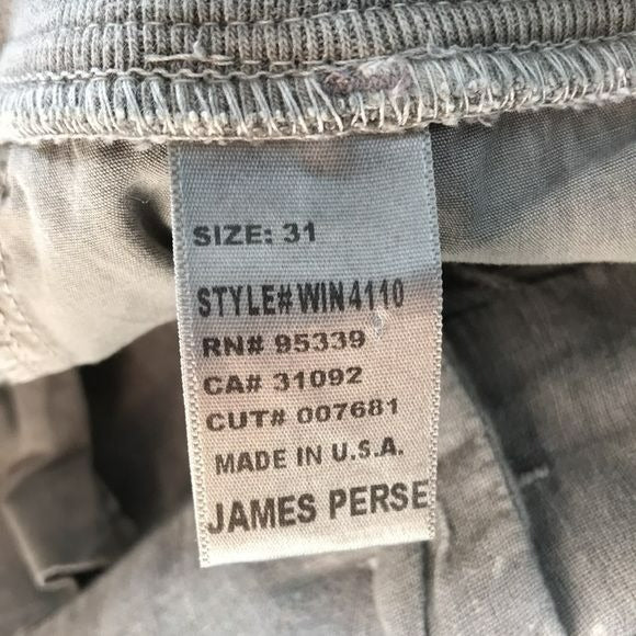 JAMES PERSE Gray Wash Linen Shorts Size 31