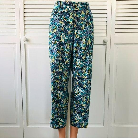 LOFT Floral Julie Capris Size 12