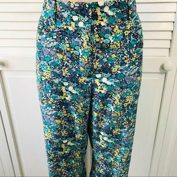 LOFT Floral Julie Capris Size 12