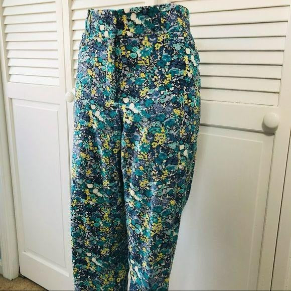 LOFT Floral Julie Capris Size 12