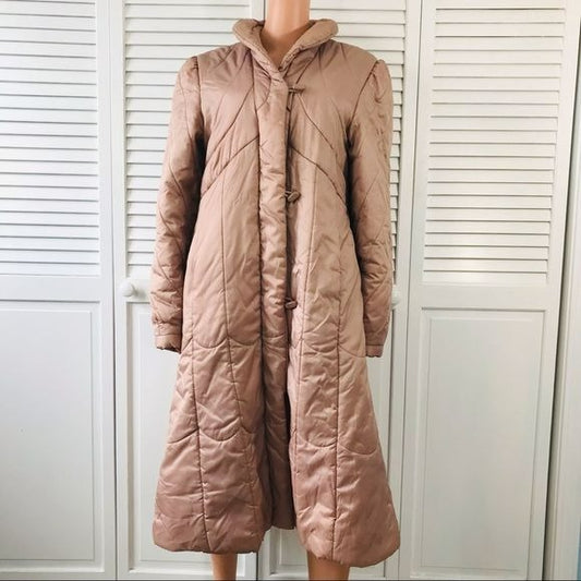 TAMARA Blush Pink Nylon Long Down Coat Size L