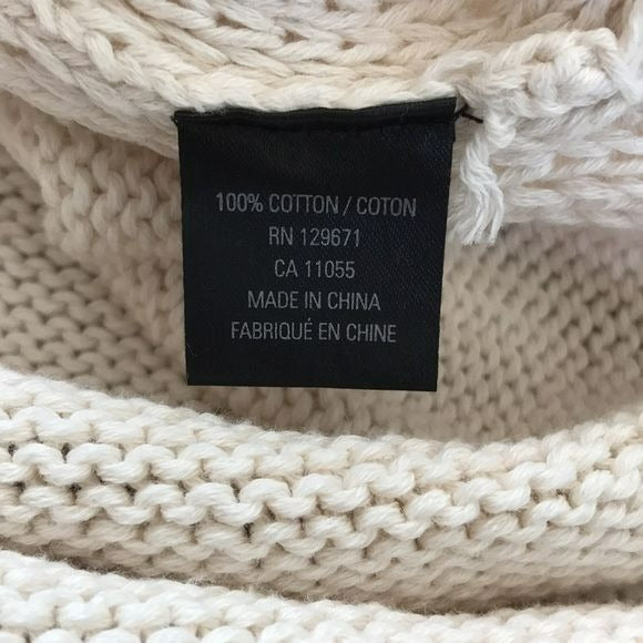 360 SWEATER Ivory Italian Yarn Knit Sweater Size M
