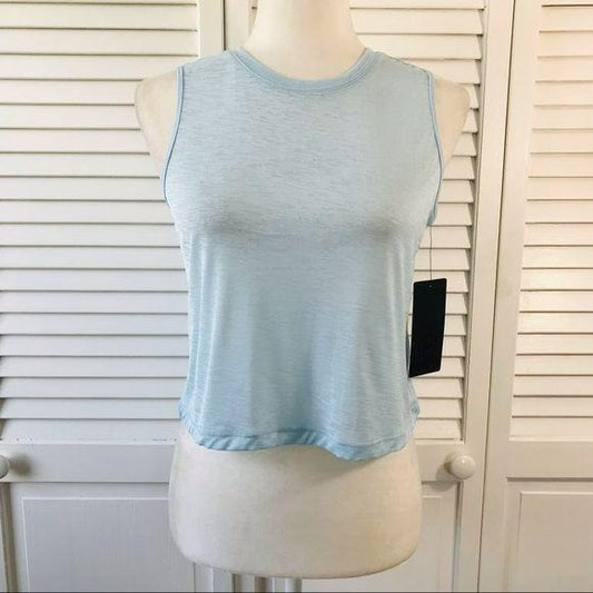 90 DEGREE Blue Sheer Crop Top Size L (New with tags)