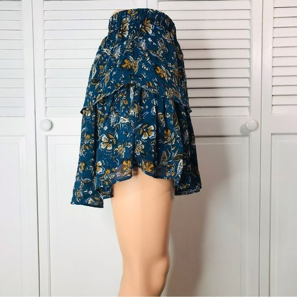 DREW Navy Floral Mini Skirt Size S