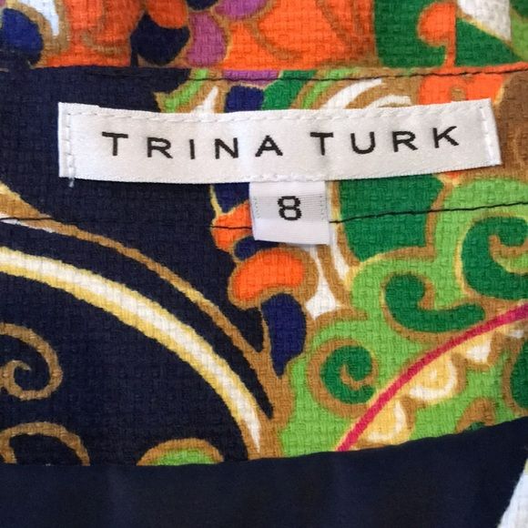 TRINA TURK Multicolor Paisley Yuna Shift Short Sleeve Sheath Dress Size 8