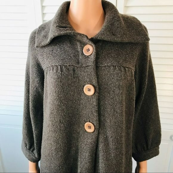 VINCE Brown Wool Button Down Cardigan Size L